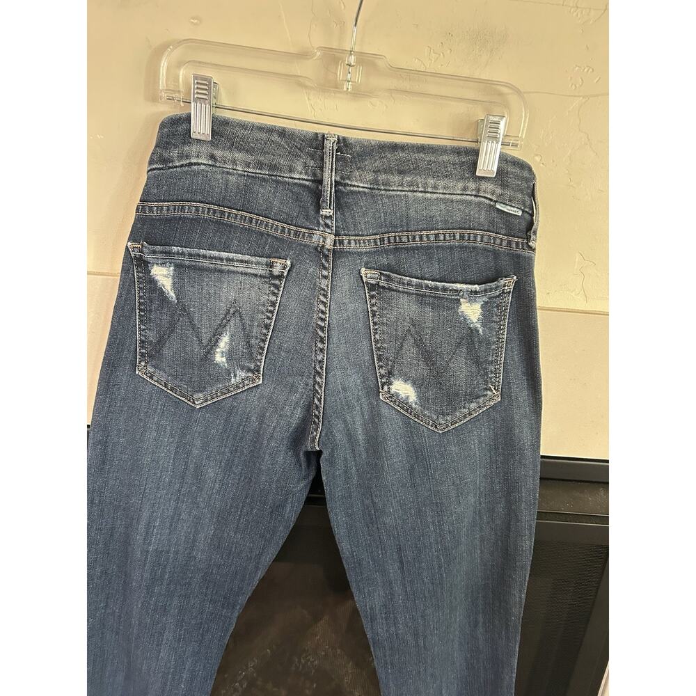 MOTHER The Looker Ankle Fray Alley Cat Distressed Stretch Jeans Womens 28 USA - Picture 4 of 14